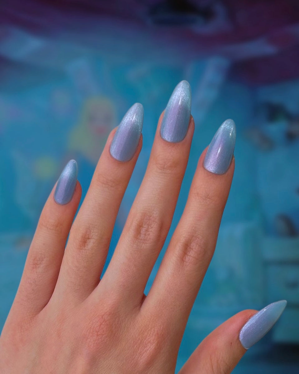 Light Blue Fairy Dust Nails That Shine Like Stars