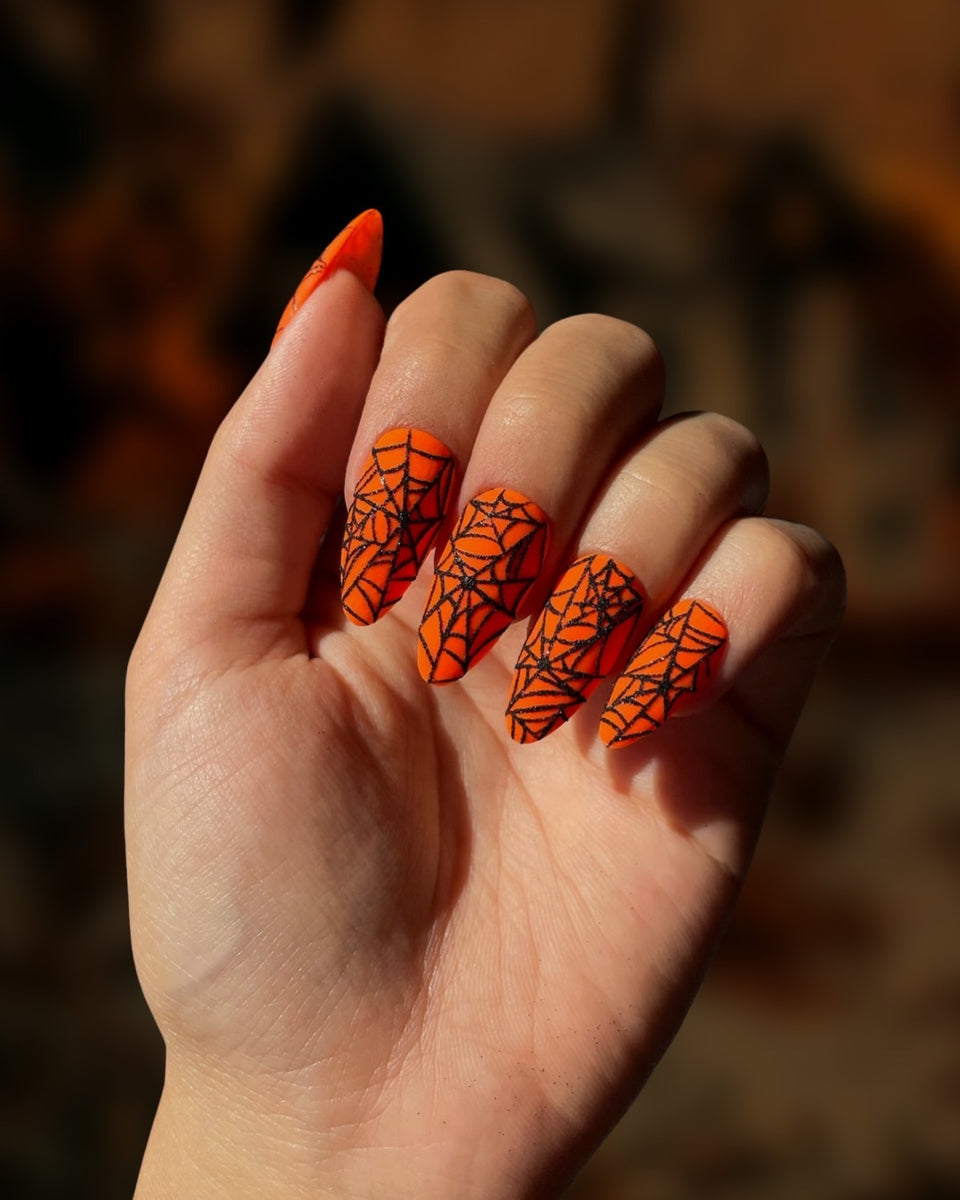Halloween Cobweb Nail Design Magic