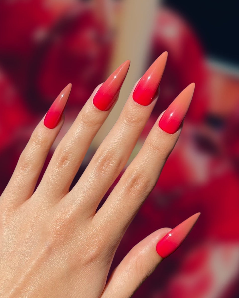 Vibrant Candy Apple Red Ombré