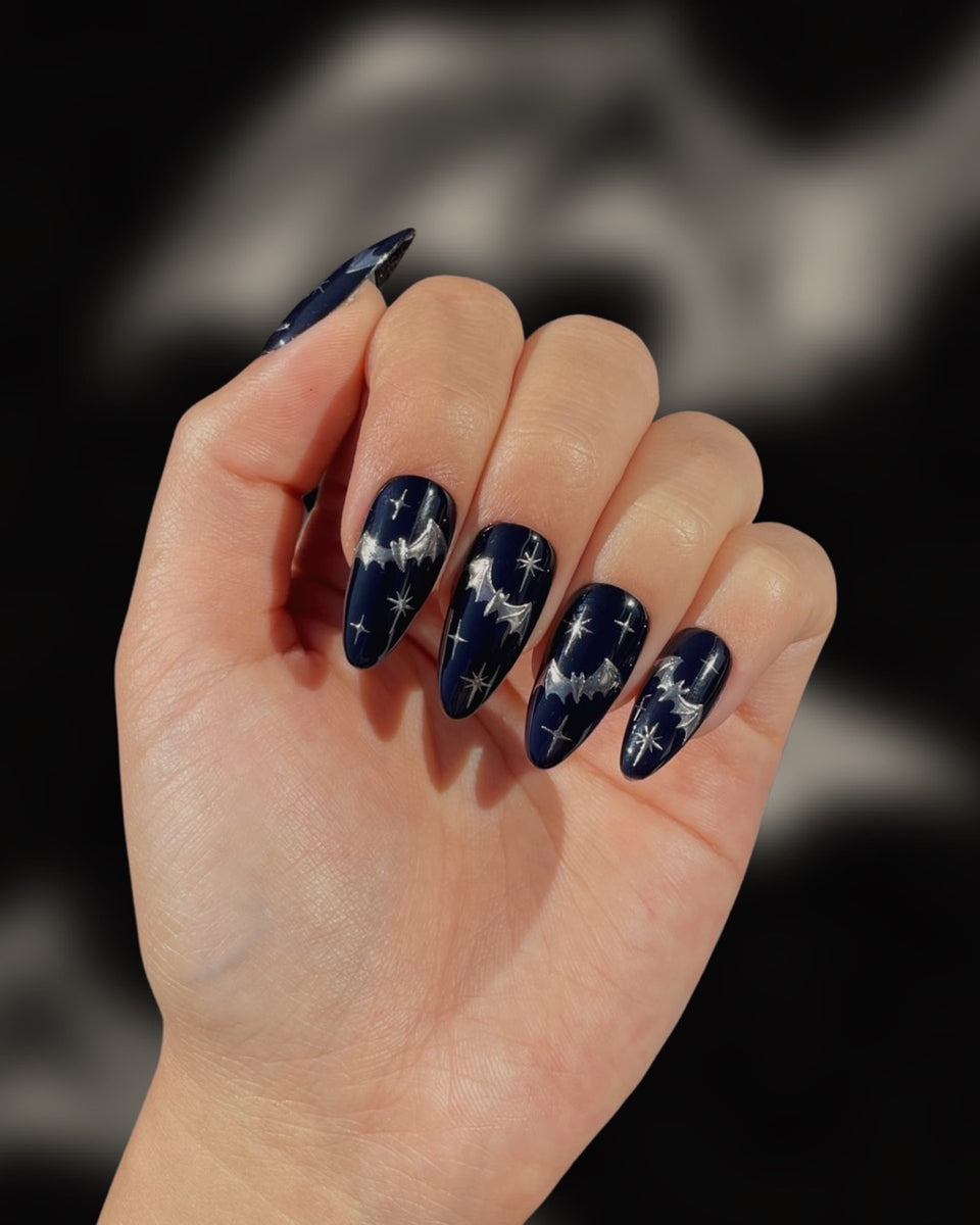 Chrome Bat Nail Design