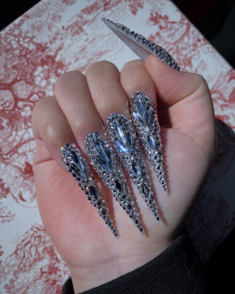 Diamonds-Pamper Nail Gallery-nail jewelry 