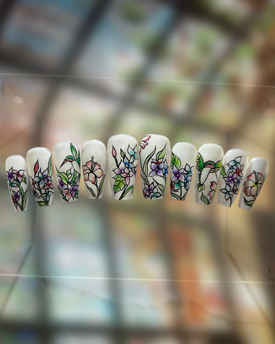 Ivory Florals Tiffany Lamp Pamper Nail Gallery