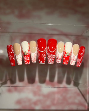 Vermillion Toile de Jouy