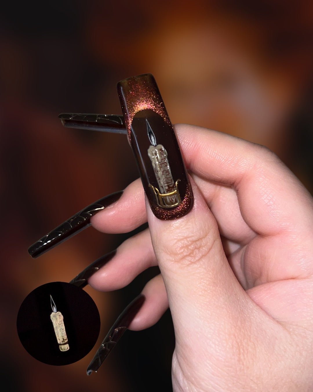 Witchy Black Candle Nail Magic