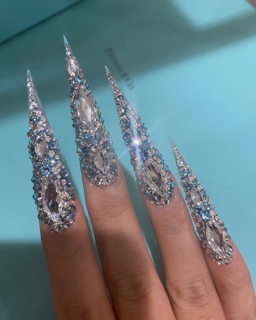 Marquise Diamond-Pamper Nail Gallery-nail jewelry 