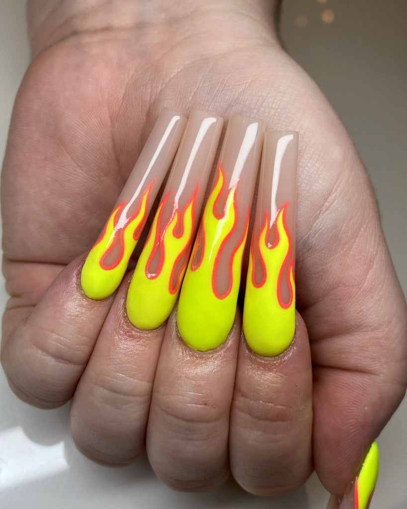 Highlighter Flames-Pamper Nail Gallery-season of sun
