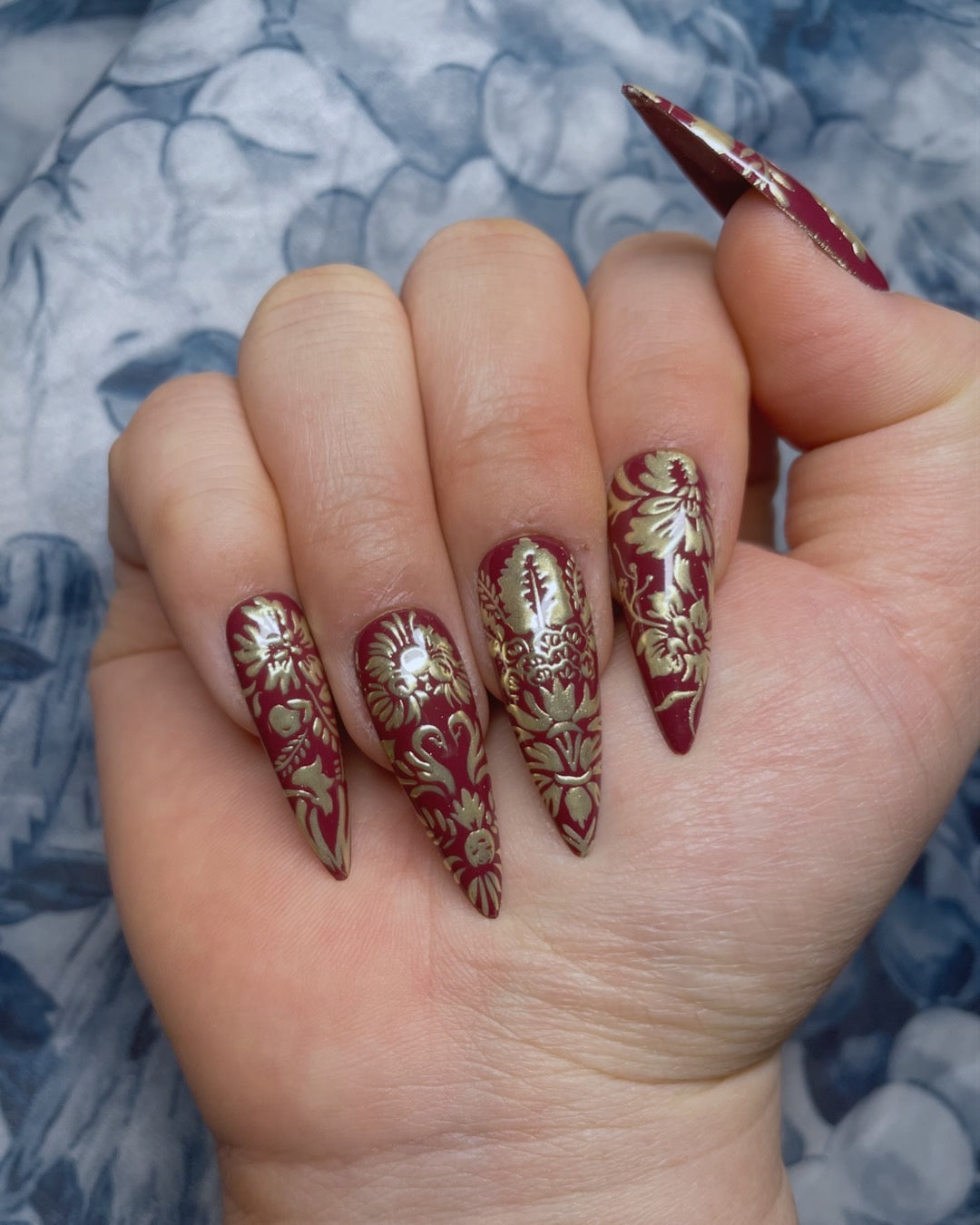 Garnet Damask Pamper Nail Gallery