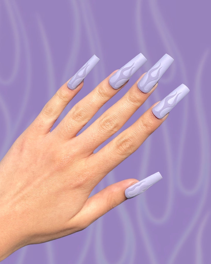 Baby Lilac Velvety Flames-Pamper Nail Gallery-season of sun