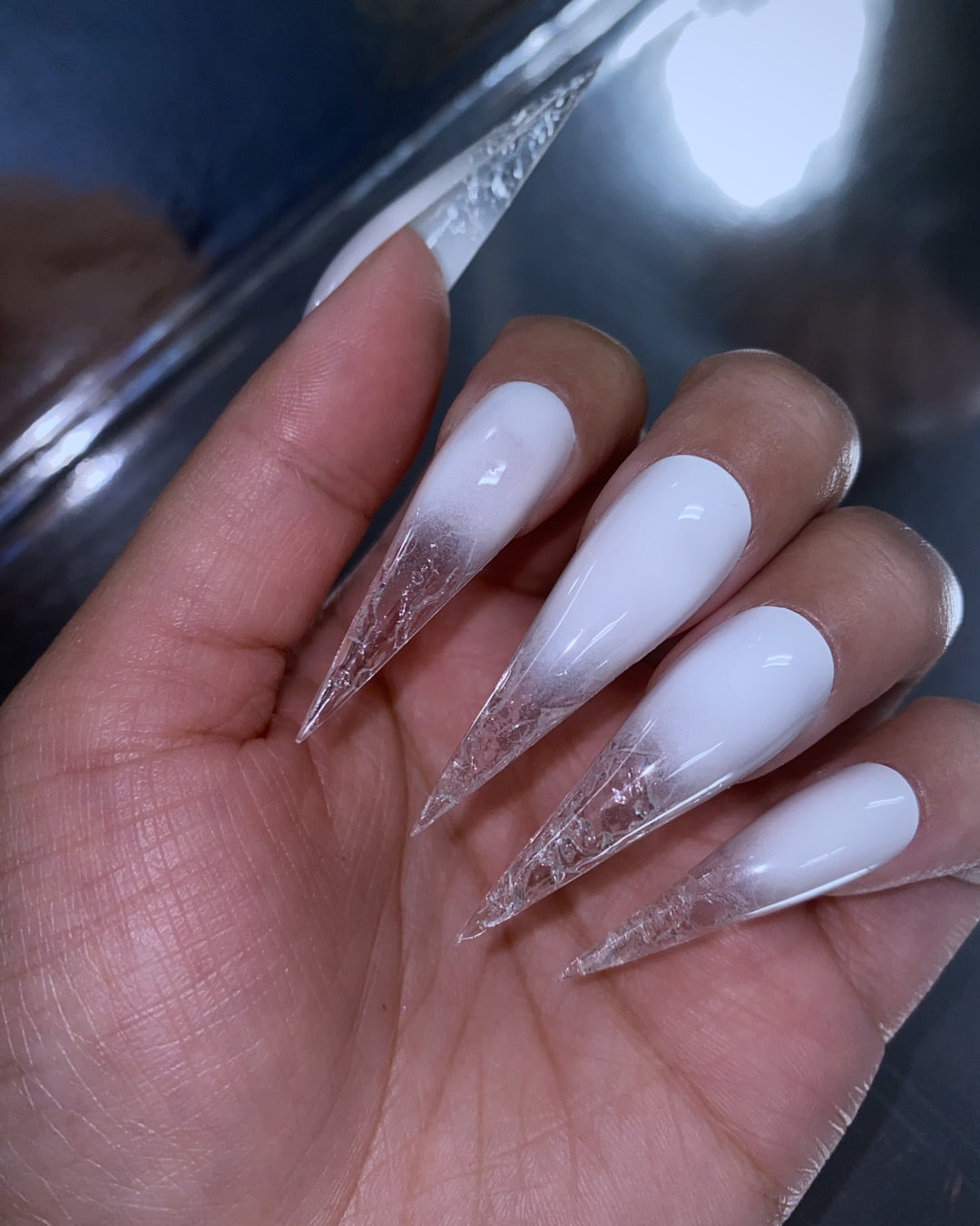Frosted Glitter Icicle Nails 2025