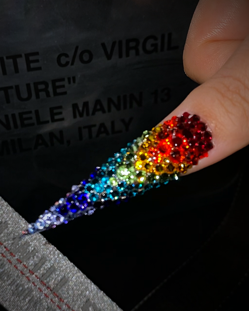 Rainbow-Pamper Nail Gallery-nail jewelry 