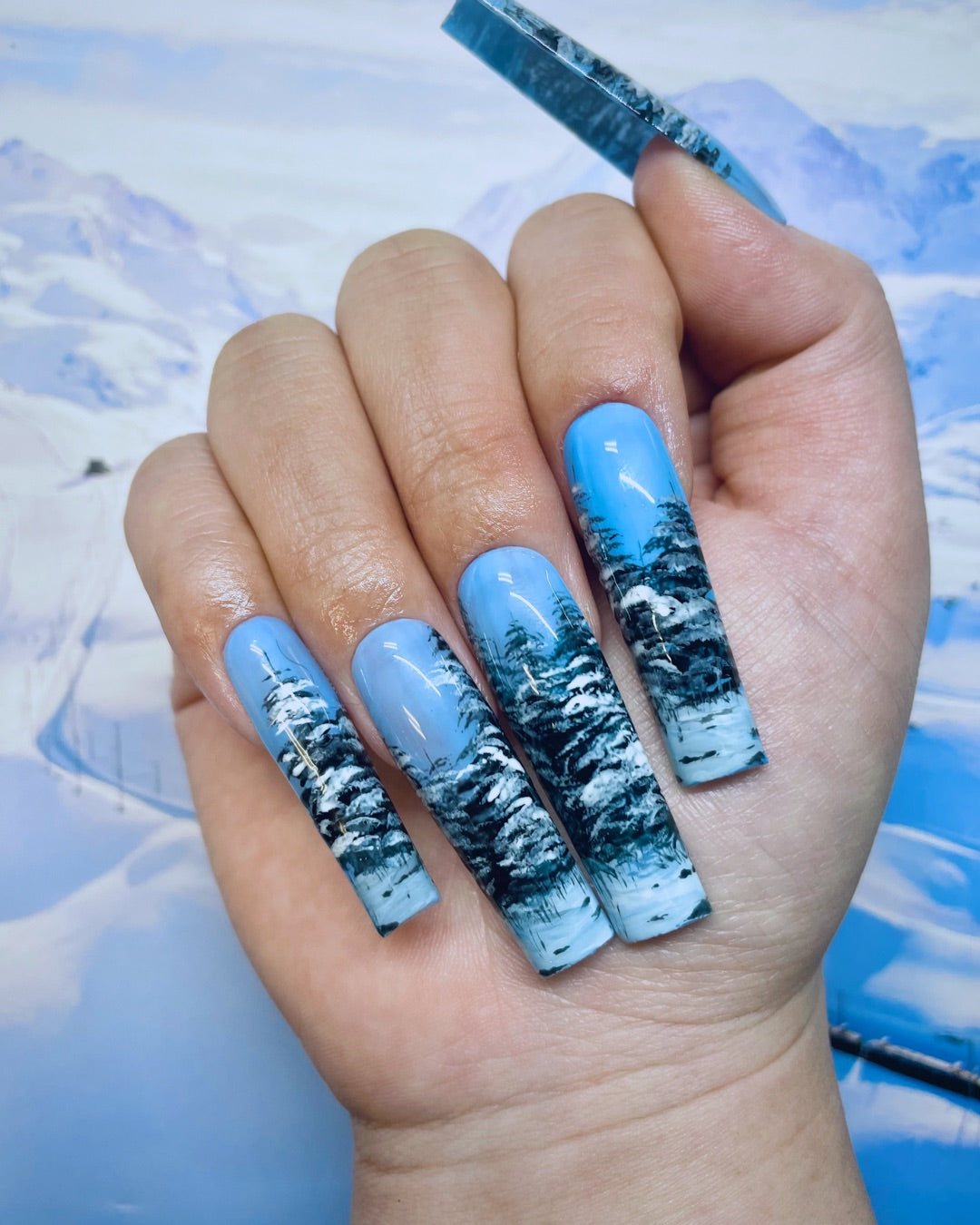 45 Best Fall Nail Ideas 2021 : Blue marble coffin nails