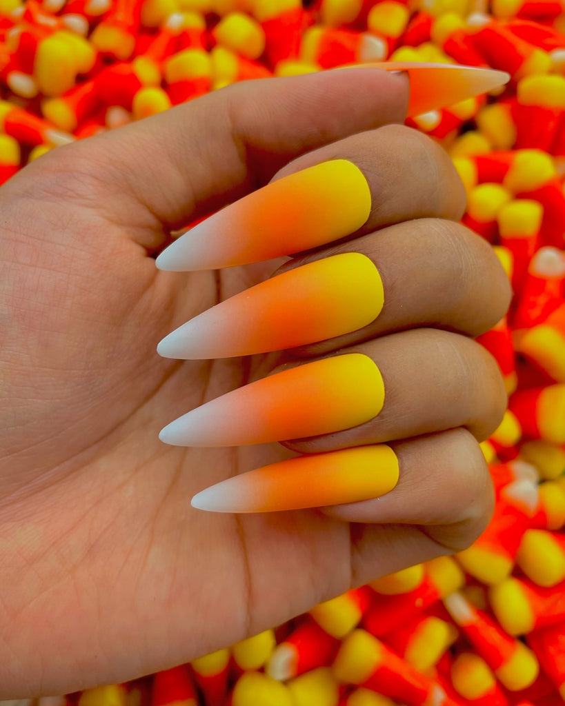 Candy Corn-Pamper Nail Gallery-season of scares 