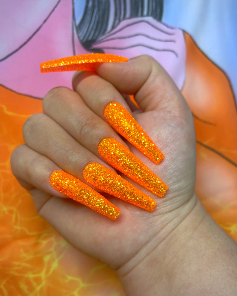 Tangerine Sours-Pamper Nail Gallery-glitter