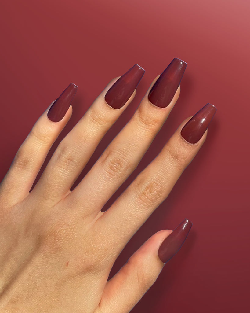 Maroon-Pamper Nail Gallery-solid color
