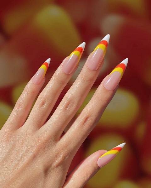 how to paint candy corn nails