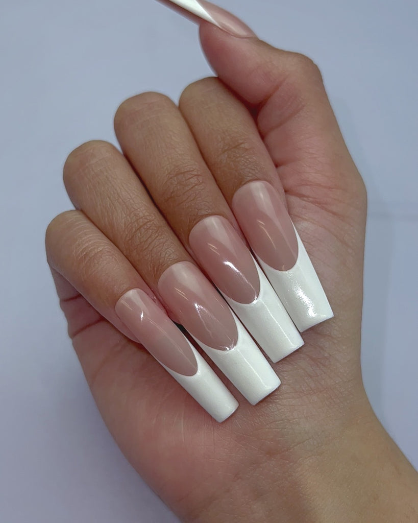 Rosy Glow Tips-Pamper Nail Gallery-french tip 