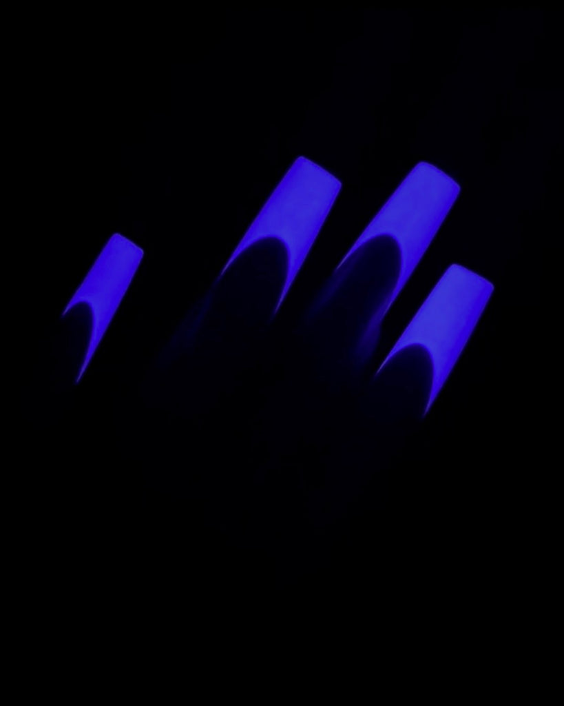 Ultraviolet Glow Tips-Pamper Nail Gallery-french tip 