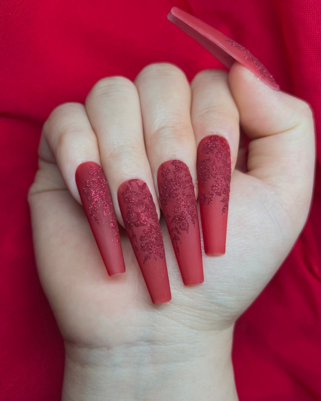 Rich Autumn Crimson Nails