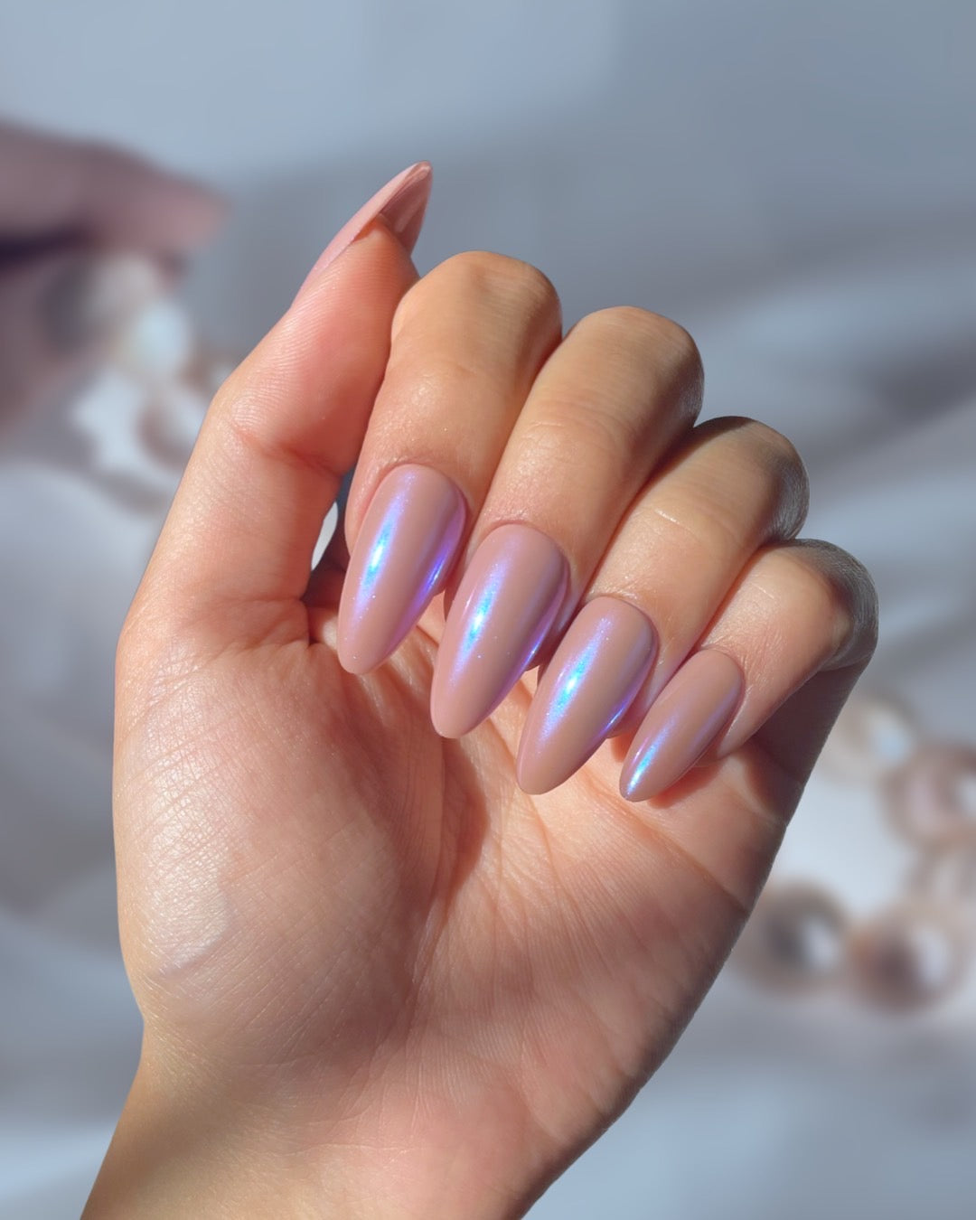 purple chrome nails