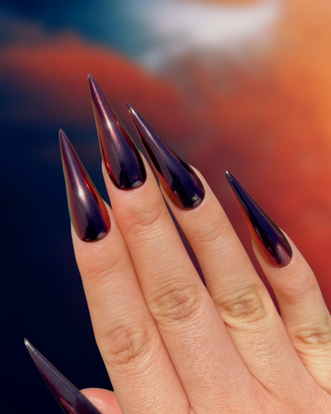 Red‑toned Crimson Harvest Nails 2025